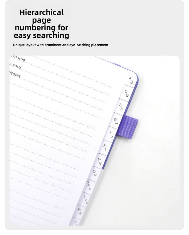 Light purple Password Log Book with Alphabetical Tabs Internet Address Organizer Small PU Leather Notebook with Owl Design Pen Holder and Inner Pocket Ideal for Home and Office