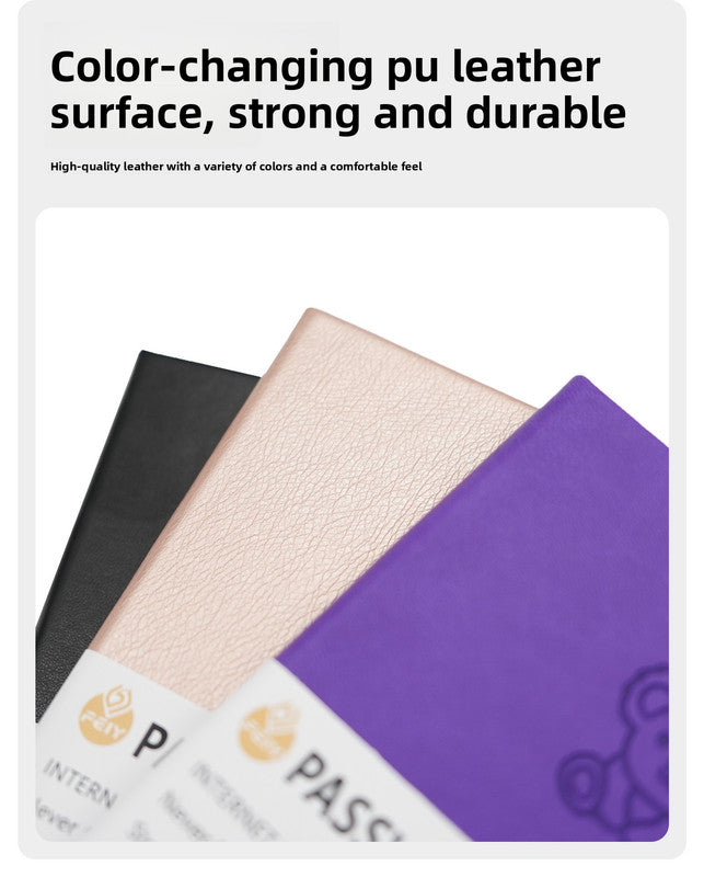 Light purple Password Log Book with Alphabetical Tabs Internet Address Organizer Small PU Leather Notebook with Owl Design Pen Holder and Inner Pocket Ideal for Home and Office