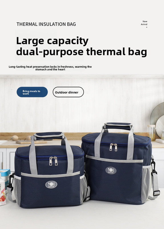 Insulated Lunch Bag Thermal Cooler Tote with Adjustable Shoulder Strap Waterproof Lining for Work School & Picnics Black Small