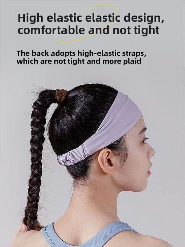 2 Pack Sports Headband with Silicone Sweat Guide Non-Slip Moisture Wicking Hair Band for Running Yoga Gym Fitness Quick Dry Breathable (Blue & Grey)