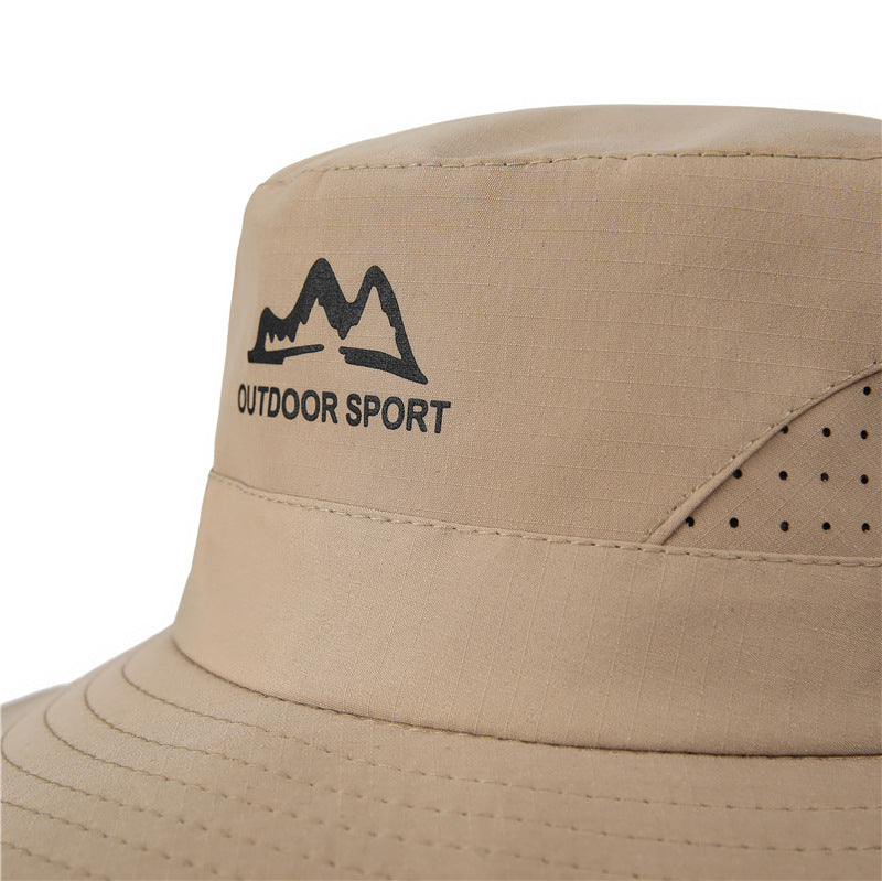 Wide Brim Sun Hat Waterproof UV Protection Boonie Bucket Cap Mesh Breathable for Fishing Hiking Camping Outdoor Khaki