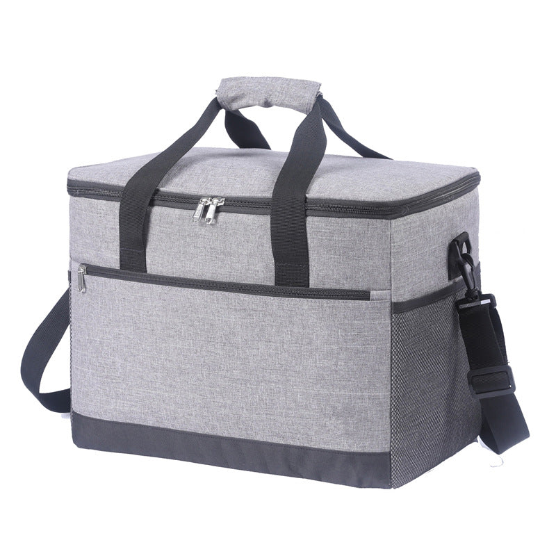 Large 18L Insulated Cooler Bag - Leakproof Thermal Lunch Tote with Shoulder Strap - Heavy Duty Grey Picnic Box for Beach, Camping & Work