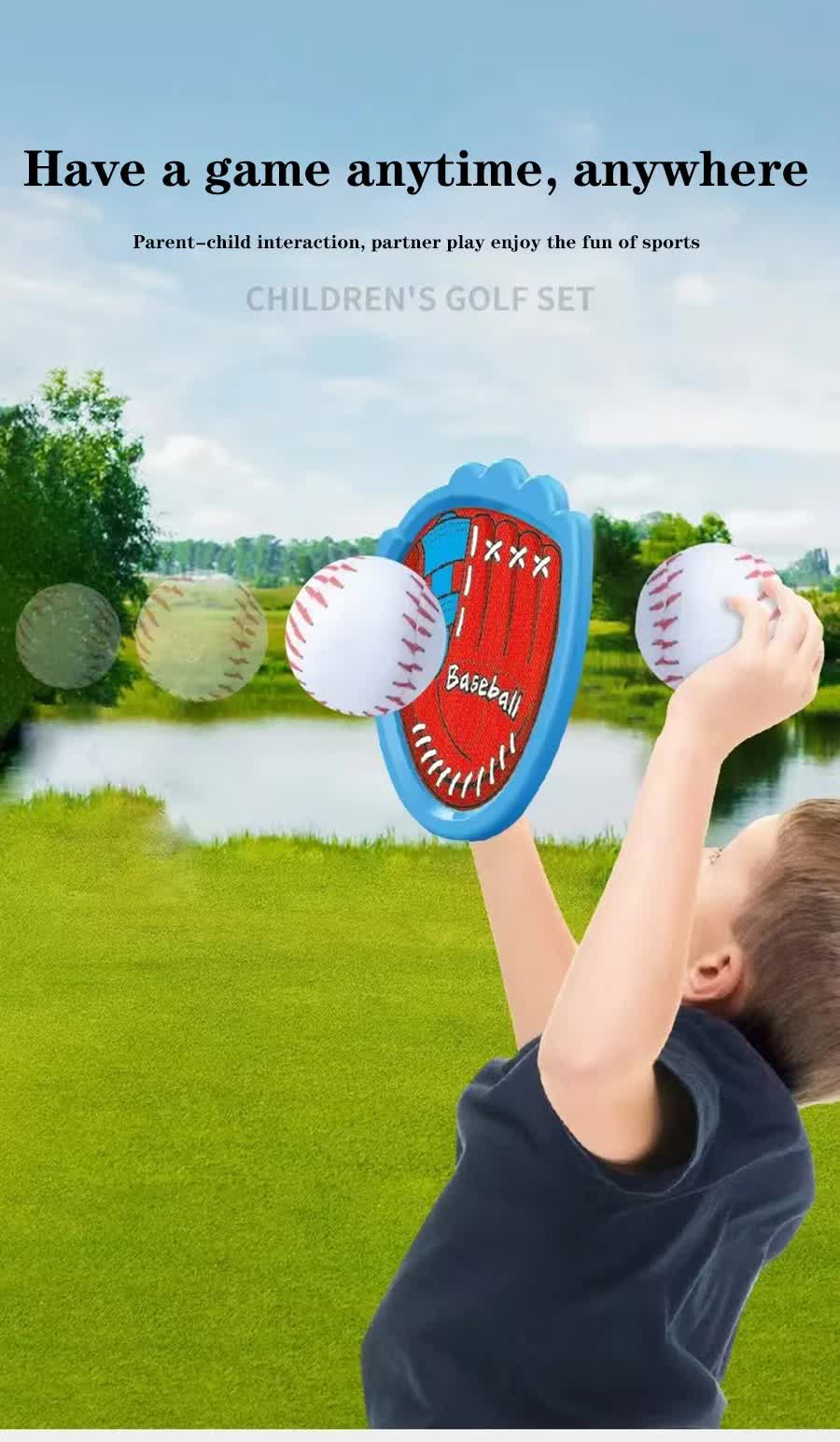 LED Light Up Toss and Catch Game Set - 2 Glowing Blue Paddles & 3 Sticky Softballs - Fun Outdoor Beach & Camping Toy for Kids & Adults - Includes Mesh Storage Bag