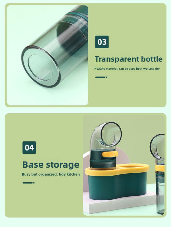 Quantitative Salt Dispenser Bottle - 0.5g Precise Metering Spice Shaker for Healthy Portion Control - Push Button Seasoning Container for Kitchen Cooking - Dark Green