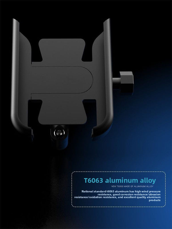 Universal Aluminium Motorcycle Phone Holder Rearview Mirror Mount 360 Rotation Anti-Shake M3 Metal for Motorbike Scooter Black