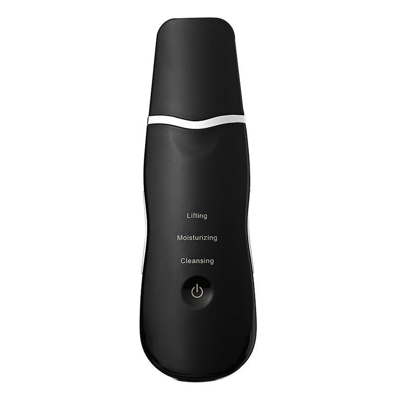 Ultrasonic Skin Scrubber Facial Spatula Blackhead Remover & Pore Cleaner with Ion EMS Lifting Mode Rechargeable Beauty Tool Black