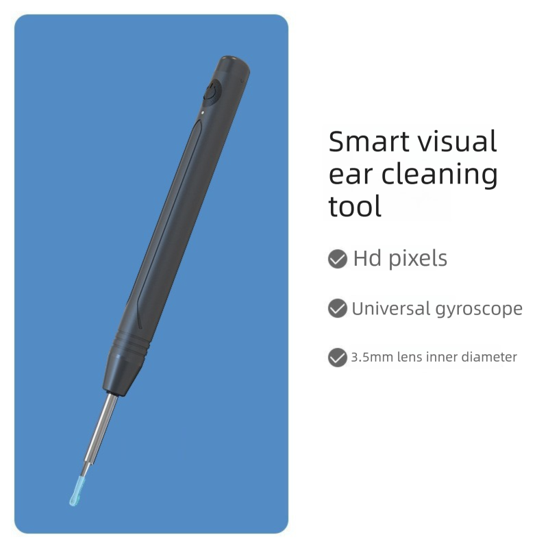 Smart Visual Ear Wax Removal Tool with HD Camera WiFi Wireless Otoscope Ear Cleaner 3.5mm Ultra Slim Lens for iPhone Android White