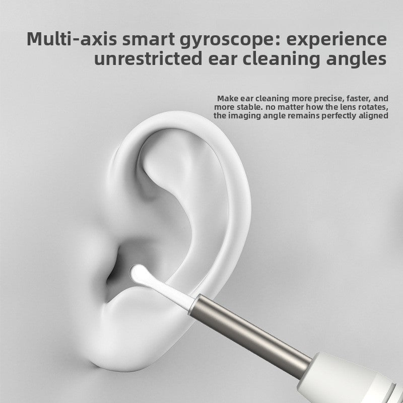 Smart Visual Ear Wax Removal Tool with HD Camera WiFi Wireless Otoscope Ear Cleaner 3.5mm Ultra Slim Lens for iPhone Android White