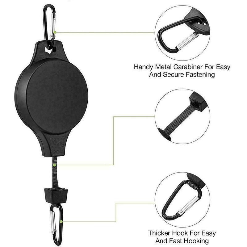 3PCS White Retractable Hanging Basket Pulley System & 3PCS Heavy Duty Stainless Steel S-Hooks Combo - Garden Plant Hanger(Max Load 5KG)