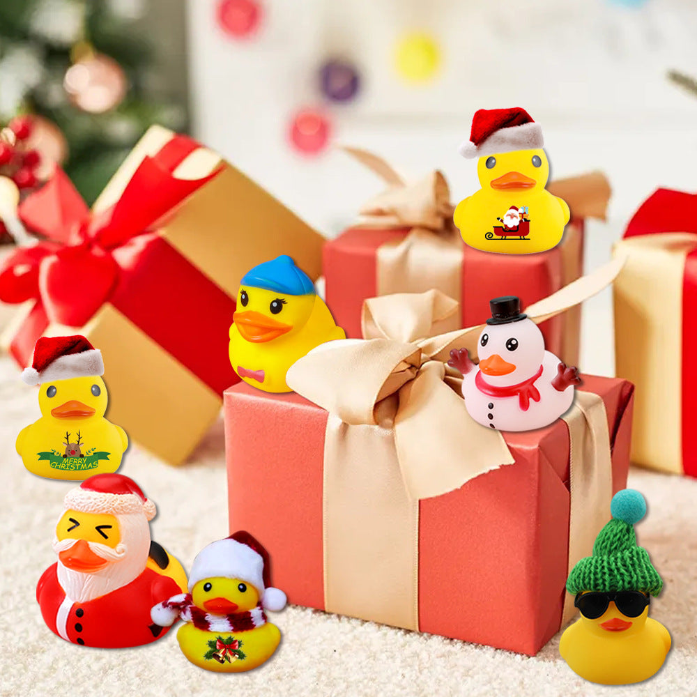 Christmas Rubber Duck Advent Calendar - 24 Days Countdown with Giraffe Themed Mini Duck Toys (Blind Box)