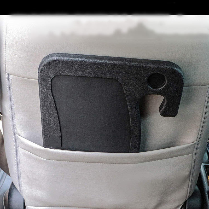 Black Multi-Functional Car Steering Wheel Tray - Portable Auto Desk for Eating, Laptop, and Drink Holder (42x28CM)