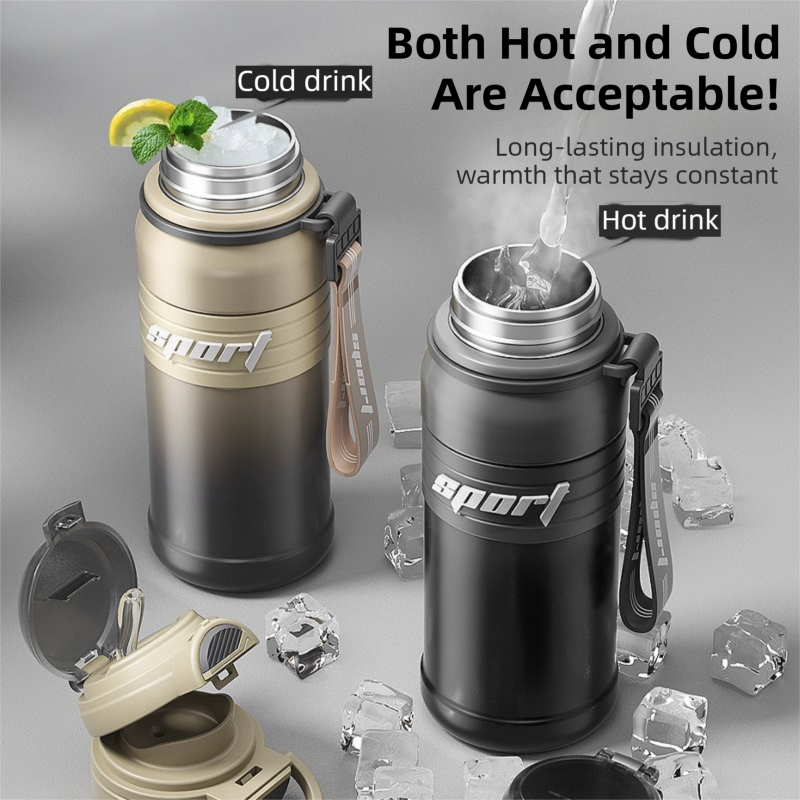 Gradient Green 670ml Large Capacity Sports Insulated Tumbler - 316 Stainless Steel Straw Water Bottle, Dual-Use Lid for Travel & Outdoors