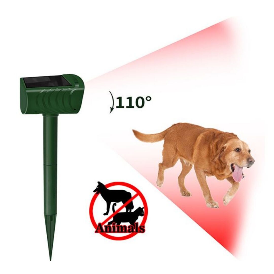 Model 704 Solar Powered Animal Repeller - High-Performance Ultrasonic & Optical Deterrent for Yard Protection