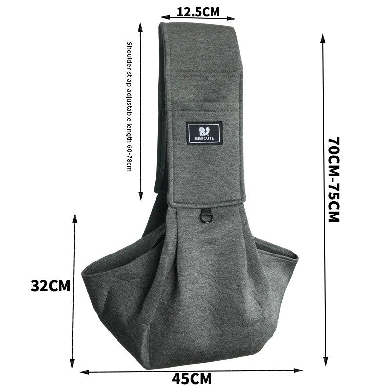 Light Grey Adjustable Pet Carrier Sling Bag - Comfortable Wide Shoulder Strap Crossbody Tote for Cats and Small Dogs (Up to 13 lbs)