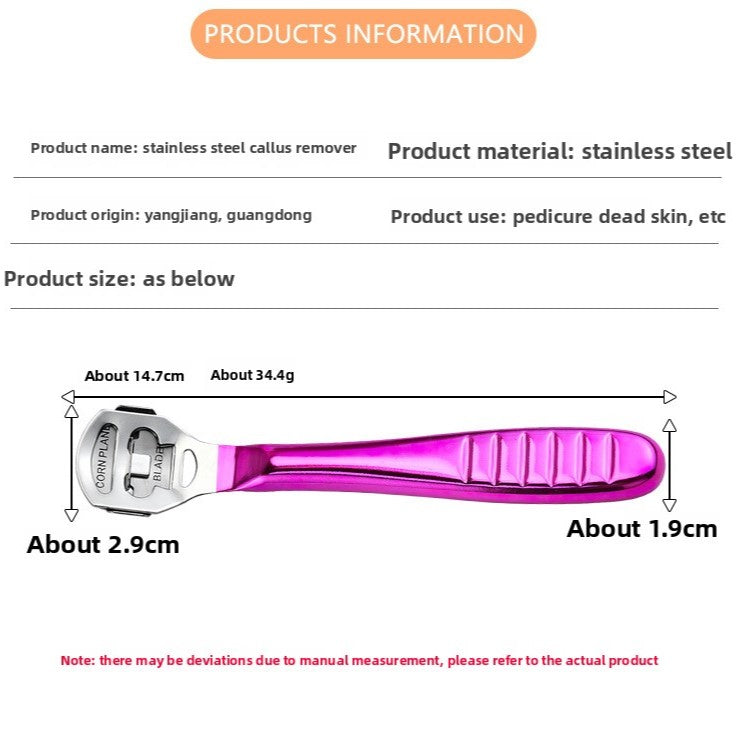 2-Pack Stainless Steel Foot Planer and Callus Remover - Professional Pedicure Tool for Dead Skin and Hard Calluses (Sliver)
