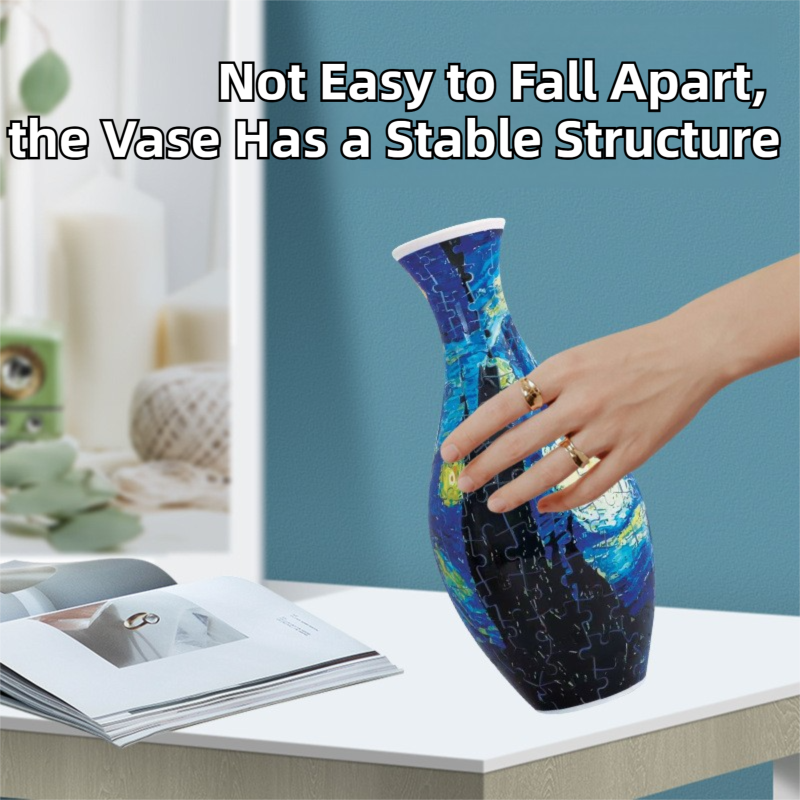 160 PCS Pop Art 3D Puzzle Vase - DIY Interlocking Flower Vase Kit, Home Decorative and Toy Gift for Mom