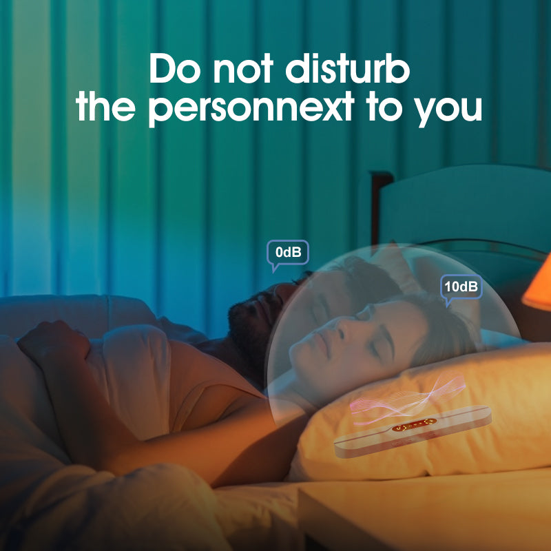 Black SMB-07 Bone Conduction Under-Pillow Speaker - Bluetooth 5.4 Ultra-Thin Sleep Aid Sound Bar with Dual Speaker Resonance & 36 Built-in White Noise Tracks