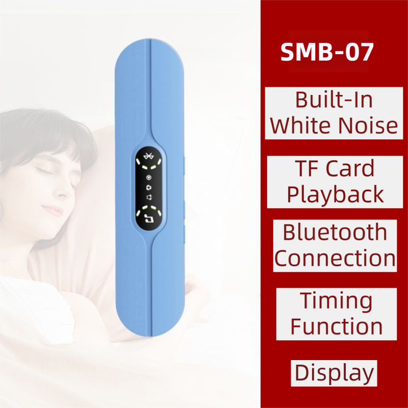 Blue SMB-07 Bone Conduction Under-Pillow Speaker - Bluetooth 5.4 Ultra-Thin Sleep Aid Sound Bar with Dual Speaker Resonance & 36 Built-in White Noise Tracks
