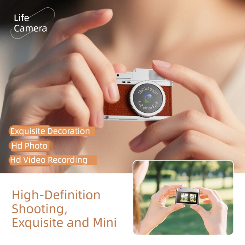 Retro Style Ultra-Mini Thumb Cam for Vlogging (Green) - Portable Digital Photo & Video Recorder with 32GB Memory Card & 0.96" Screen, Free Wearable Keychain & Necklace