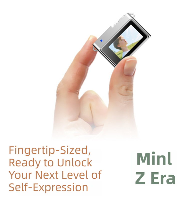 Retro Style Ultra-Mini Thumb Cam for Vlogging (Green) - Portable Digital Photo & Video Recorder with 32GB Memory Card & 0.96" Screen, Free Wearable Keychain & Necklace