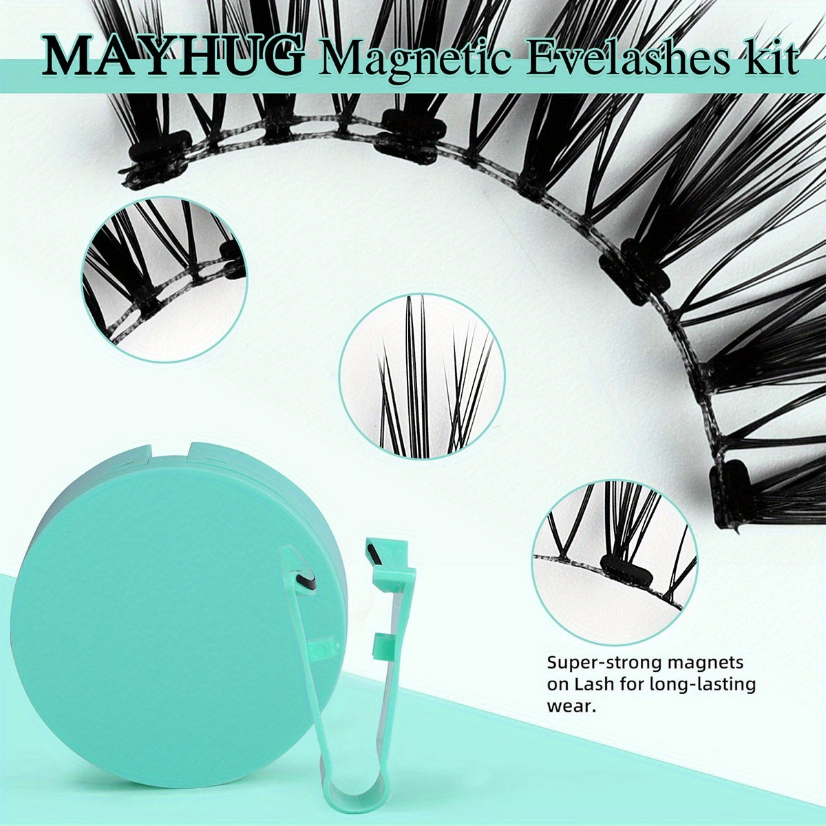 3-Set of 3D Magnetic Eyelash & Applicator (ZP02 4-Piece/Set) - Reusable, Glue-Free, Professional Makeup Tool, Alcohol-Free & Odorless