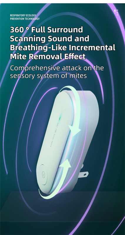 2-Pack Green Household Ultrasonic Mite Remover and Sterilizer - USB Wireless Portable Insect Repeller for Beds and Sofas, Chemical-Free Dust Mite Controller