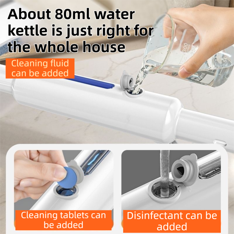 3-in-1 Spray Window Squeegee with 30cm Clean-Panel & 115cm Extension Pole - Multi-functional Spray, Scrub & Squeegee Tool with 3 Microfiber Cloths