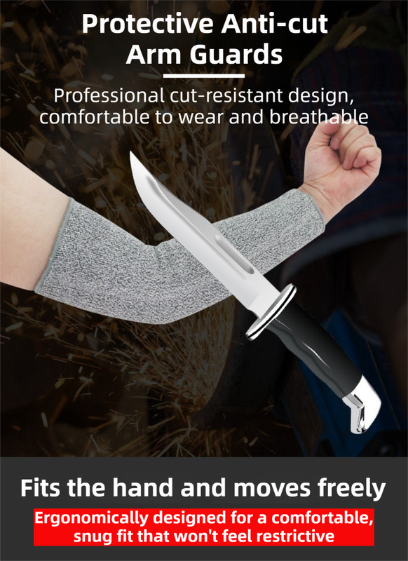One-Pair 5 Level Cut-Resistant Arm Protection Sleeves(40CM) - Anti-Slash & Anti-Puncture Heavy Duty Safety Guard for Butchering & Construction