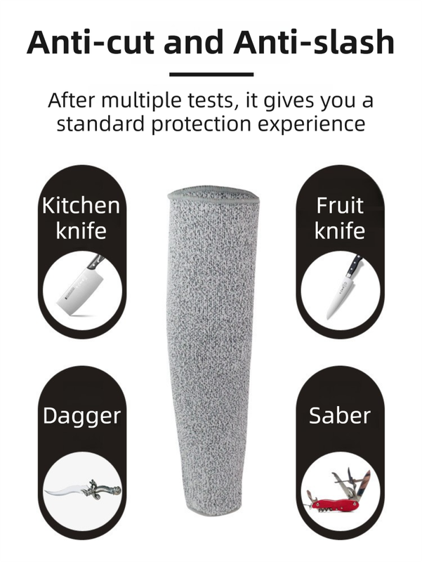 One-Pair 5 Level Cut-Resistant Arm Protection Sleeves(55CM) - Anti-Slash & Anti-Puncture Heavy Duty Safety Guard for Butchering & Construction