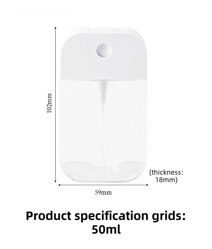 3-Pack Ultra-Slim 50ml Card-Style Travel Spray Bottle with White Silicone Sleeve - Portable ABS/PETG Refillable Hydration Sprayer