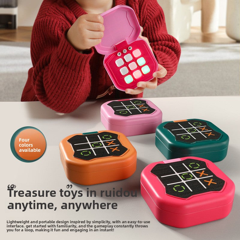 2 Pack Orange AI Tic-Tac-Toe Handheld Game Electronic Logic Training Machine with 9 Game Modes and Light-up Buttons for Kids Age 3+ Australian Home Travel