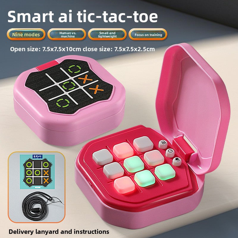 2 Pack Pink AI Tic-Tac-Toe Handheld Game Electronic Logic Training Machine with 9 Game Modes and Light-up Buttons for Kids Age 3+ Australian Home