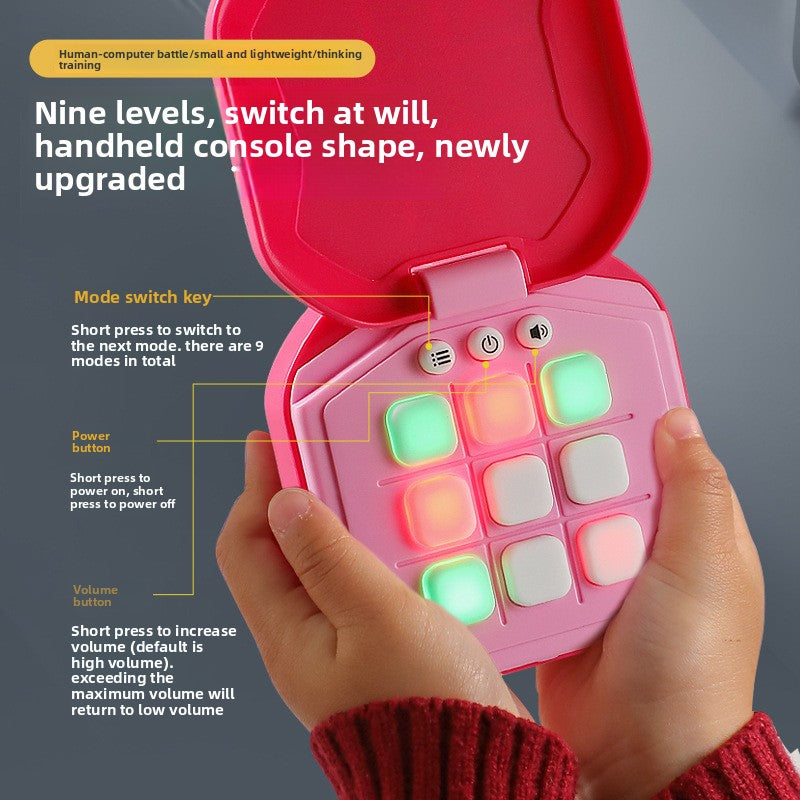 2 Pack Red AI Tic-Tac-Toe Handheld Game Electronic Logic Training Machine with 9 Game Modes and Light-up Buttons for Kids Age 3+ Australian Home Travel