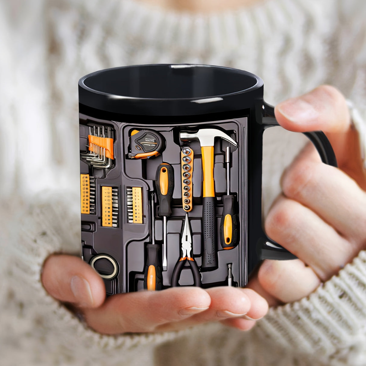 Creative 3D Toolbox Ceramic Mug 11oz Mechanic Tools Print Coffee Cup for DIY Enthusiasts and Handy Dads Australian Home and Office Gift