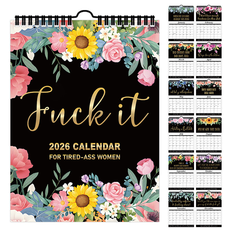 Exhausted women 2026 Wall Calendar 28.5 x 21 cm – Funny and Inspirational Designs for Home, Office, or Gift in Australia