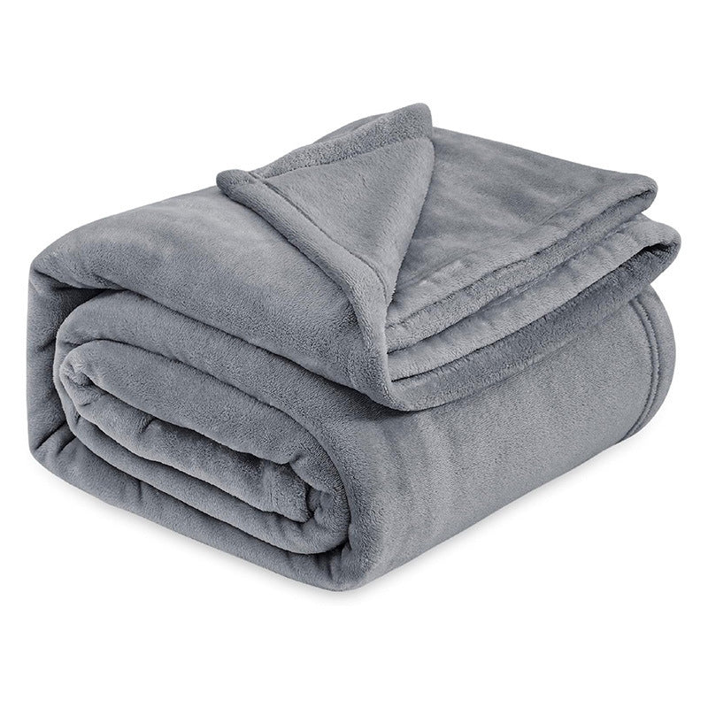 Grey Ultra-Soft Coral Fleece Blanket – Lightweight Summer Throw for Office Naps, Air Conditioning, and Cozy Home Use(70*100cm)