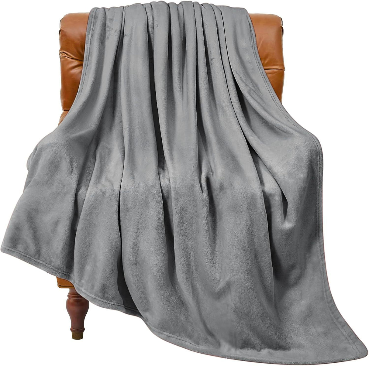 Grey Ultra-Soft Coral Fleece Blanket – Lightweight Summer Throw for Office Naps, Air Conditioning, and Cozy Home Use(70*100cm)