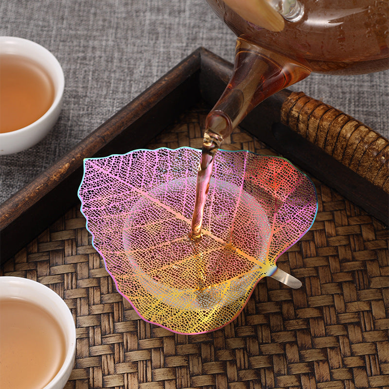 5-PCS Golden 304 Stainless Steel Bodhi Leaf Tea Strainer Creative Fine Mesh Tea Filter Infuser for Loose Leaf Tea Australian Home Tea Set Accessory