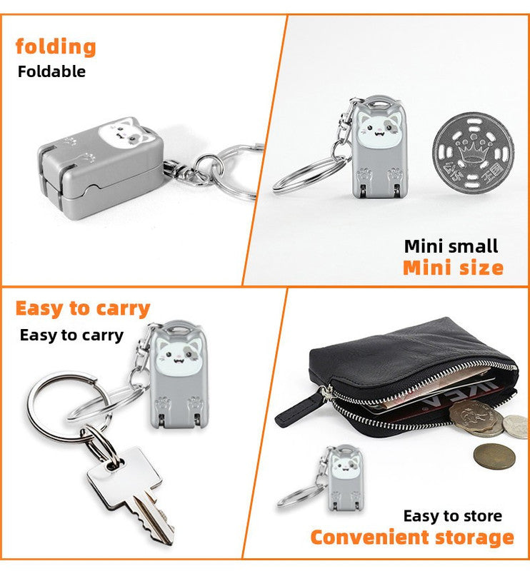 Mini Cat Design Gold Compact Folding Nail Clippers with Stainless Steel Blade and Keychain Design for Daily Use Local Standard Fit