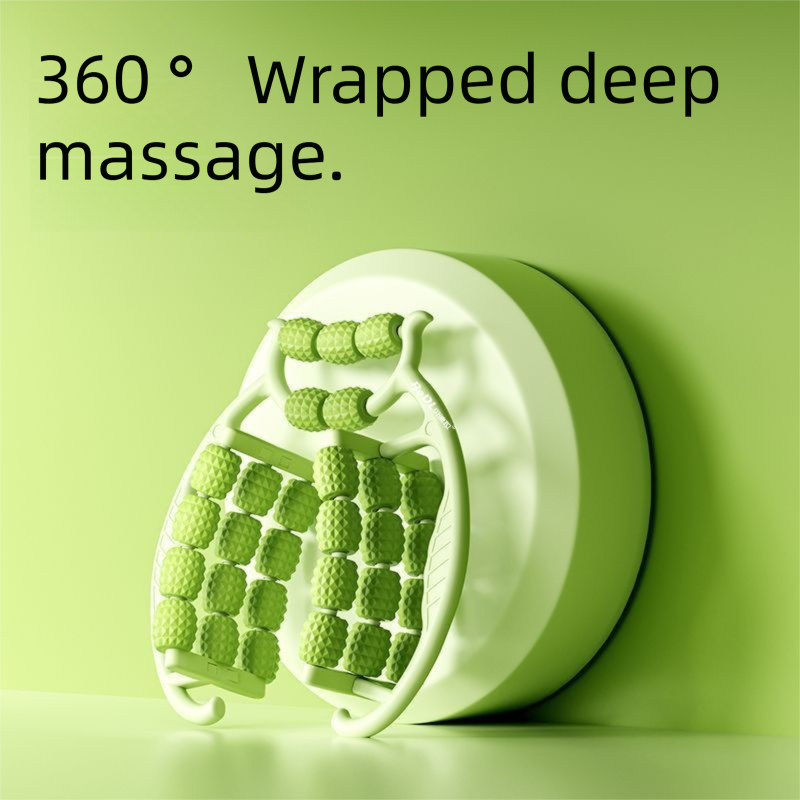 Pink 360-Degree Wrap Around Leg Roller Massager with 29 Acupressure Points for Muscle Recovery and Body Shaping Essential Tool for Local Home Workouts