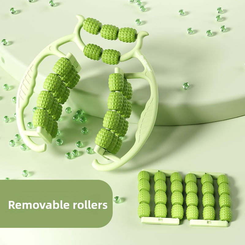 Green 360-Degree Wrap Around Leg Roller Massager with 29 Acupressure Points for Muscle Recovery and Body Shaping Essential Tool for Local Home Workouts