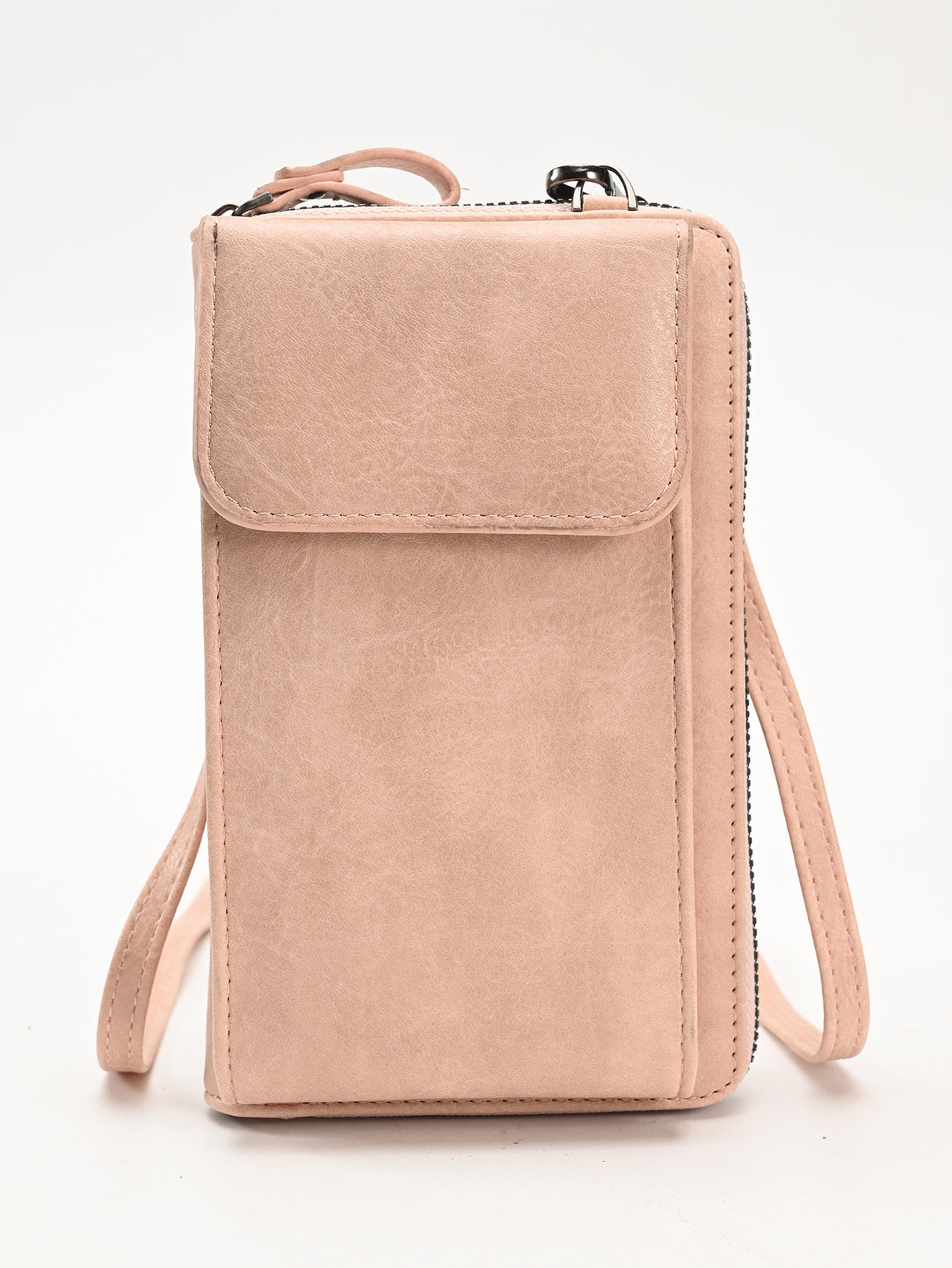 Pink Women's PU Leather Crossbody Phone Bag with Adjustable Shoulder Strap and Large Capacity Wallet for Daily Travel Stylish and Organized Local Fashion Fit