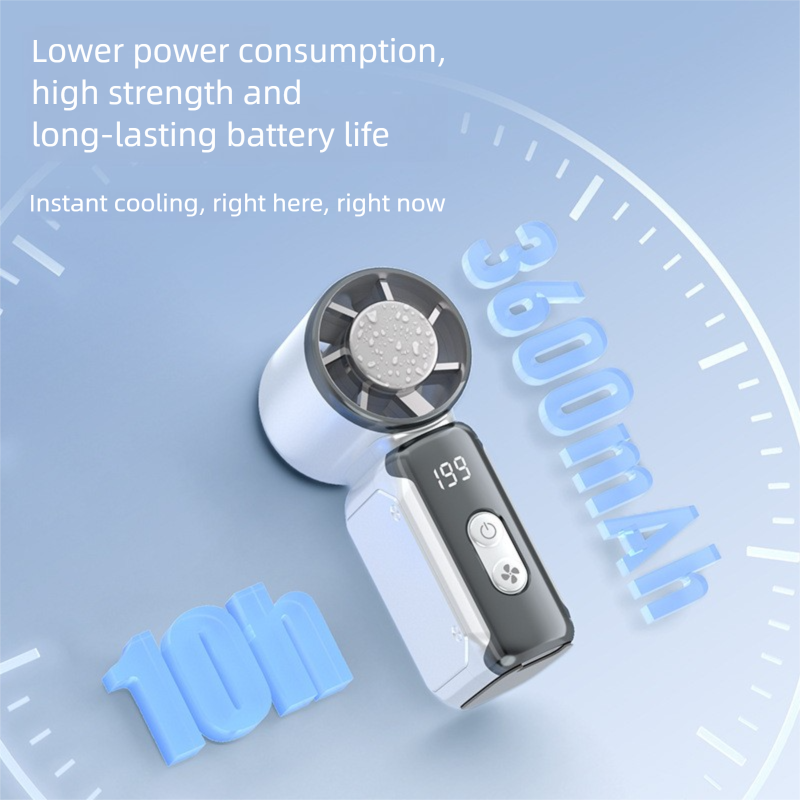 White Portable Mini Handheld Fan with 199-Speed Settings and Brushless Motor for Outdoor Use High Performance Cooling Solution Local Standard Fit