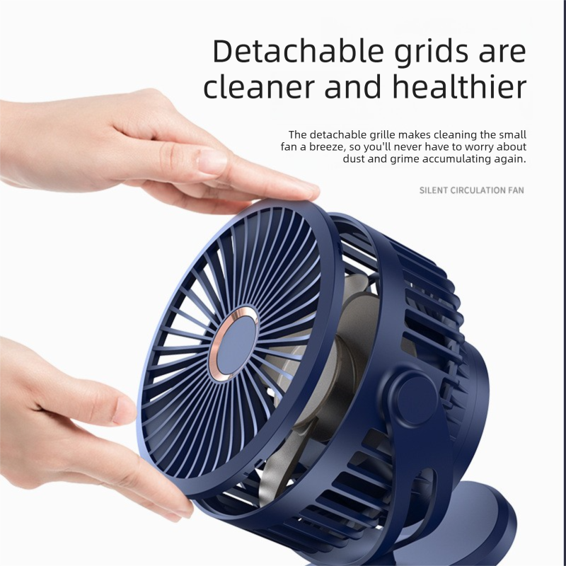White 10000mAh Portable Clip on Fan with 720 Degree Rotation 4 Speeds for Stroller Kitchen Office Desk Quiet Rechargeable Cooling Solution for Local Homes