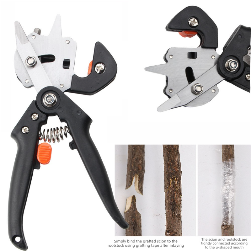 Orange Handheld Grafting Shear with Replaceable Blades and Pruning Function for Tree Grafting and Branch Trimming Professional Garden Tool Local Standard Fit