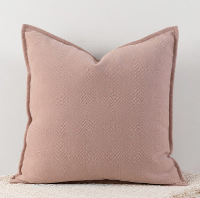 Dirty Pink Nordic Herringbone Chenille Pillowcases 2 Pack 45x45cm for Sofa and Bed Soft Decorative Cushion Covers No Inserts Included Local Standard Fit Home Styling
