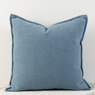 Hazy Blue Nordic Herringbone Chenille Pillowcases 2 Pack 45x45cm for Sofa and Bed Soft Decorative Cushion Covers No Inserts Included Local Standard Fit Home Styling