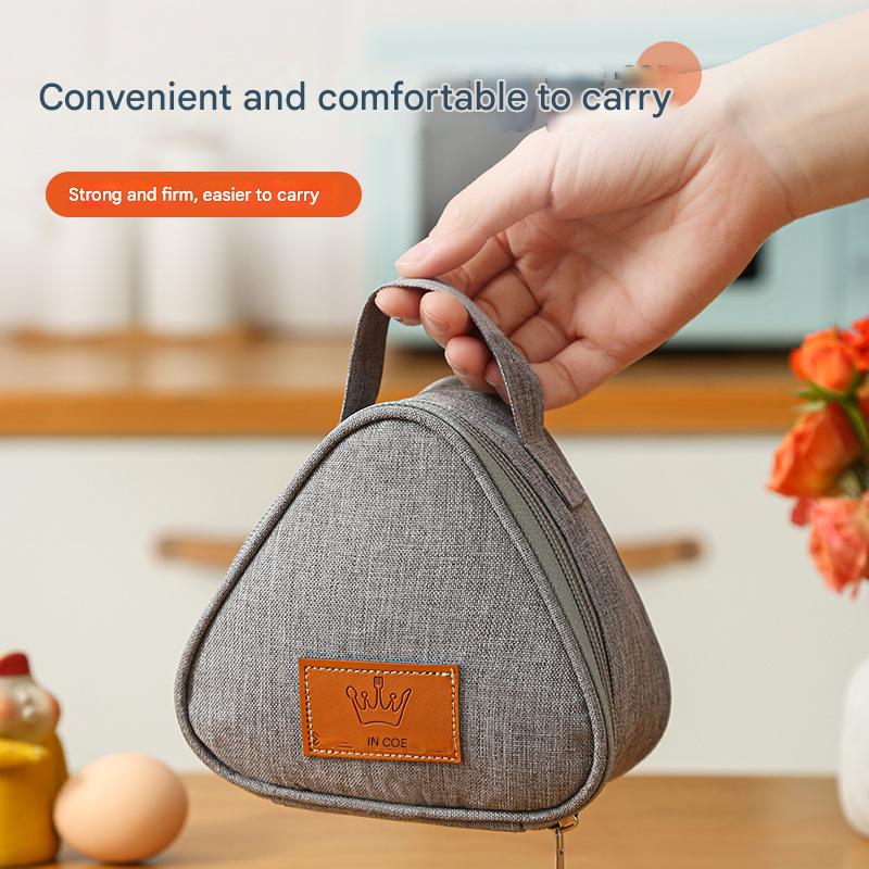 3-PCS Blue Triangular Insulated Lunch Bag with Food-Grade Aluminum Lining for Heat Preservation and Freshness, Ideal for Meals, Snacks, Eggs, and Milk on the Go