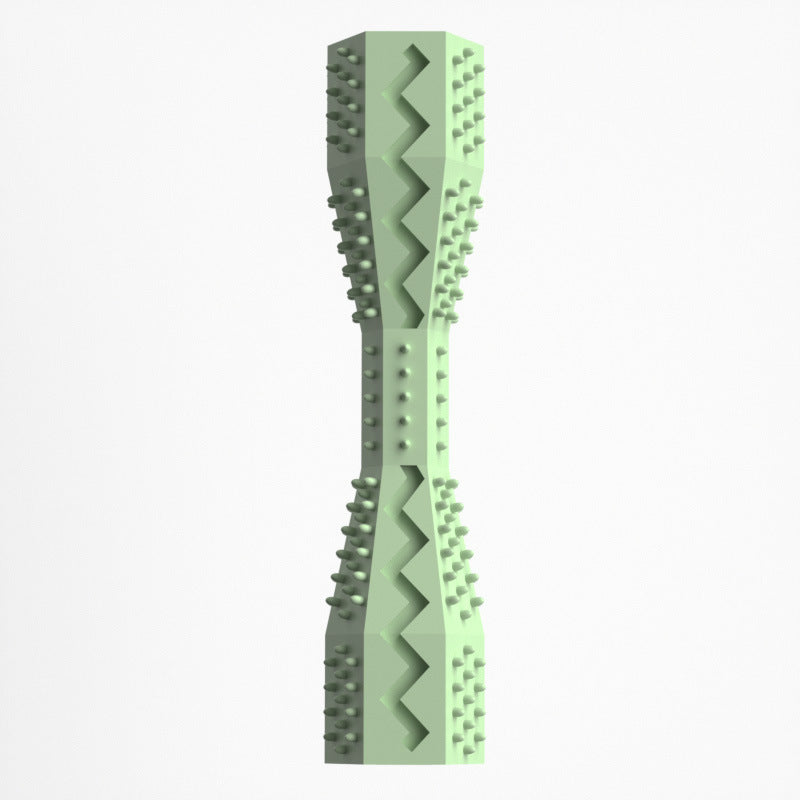 2-Pack Green Hexagonal Pet Chew Toy – Durable Rubber Dog & Cat Teething Stick for Dental Care, Biting Relief and Mental Stimulation