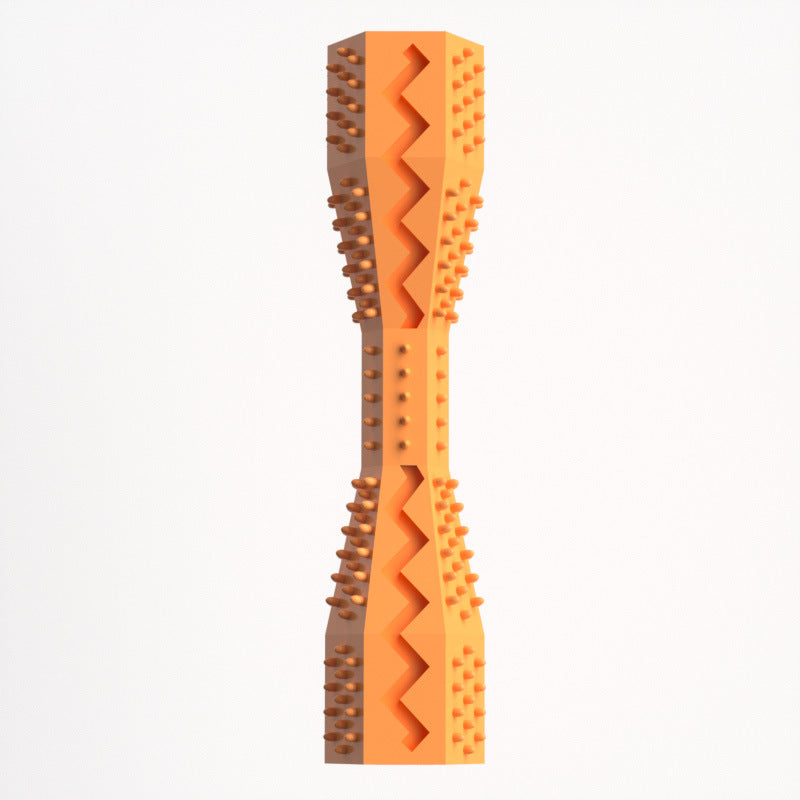 2-Pack Orange Hexagonal Pet Chew Toy – Durable Rubber Dog & Cat Teething Stick for Dental Care, Biting Relief and Mental Stimulation